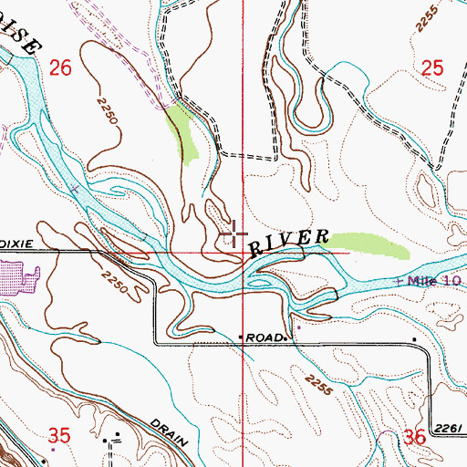 Topographic Map of Dixie Access Area, ID