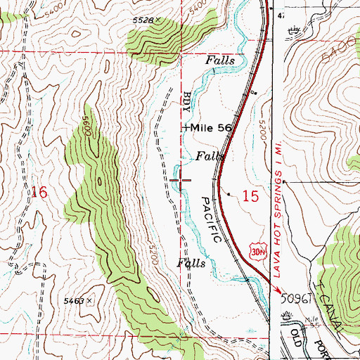 Topographic Map of Lower Portneuf Access Area, ID