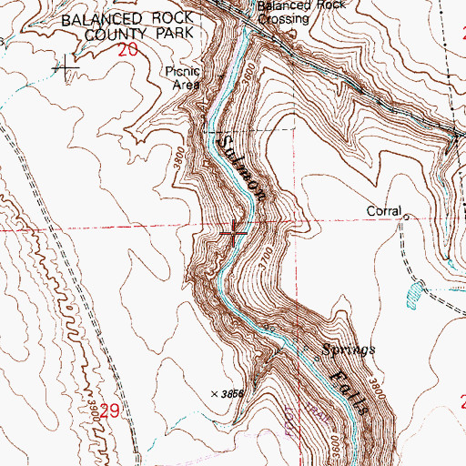 Topographic Map of Balanced Rock Crossing, ID
