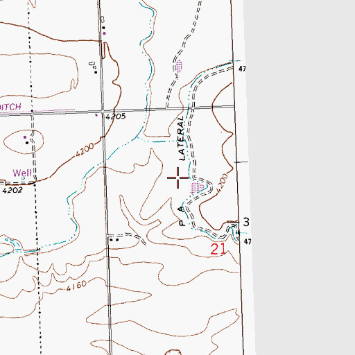 Topographic Map of P A Lateral, ID