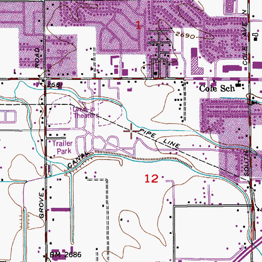 Topographic Map of KUCL-AM (Boise), ID