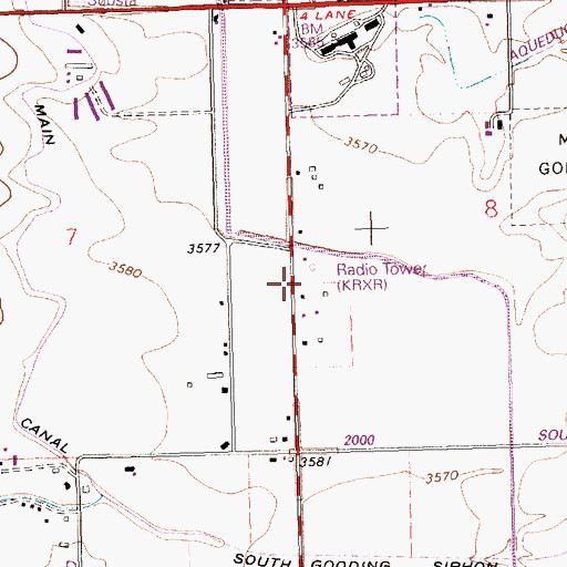 Topographic Map of KRXR-AM (Gooding), ID