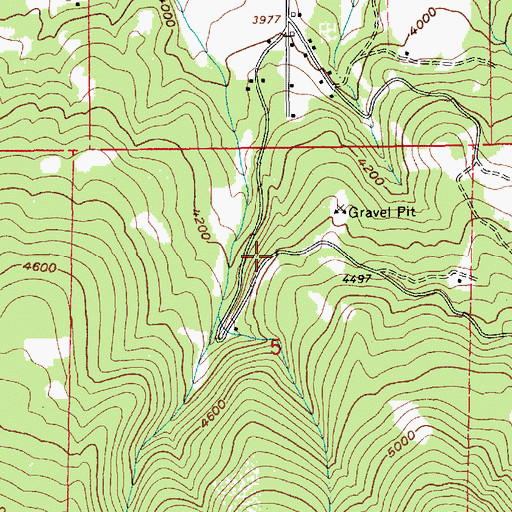 Topographic Map of KORT-FM (Grangeville), ID