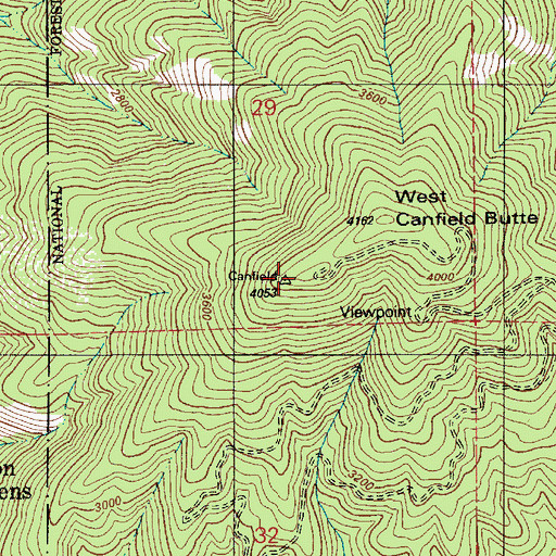 Topographic Map of KMWC-FM (Hayden), ID