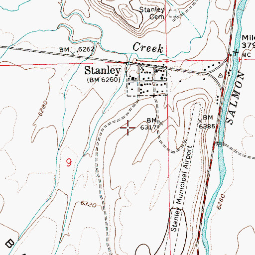 Topographic Map of Stanley Elementary - Junior High School, ID