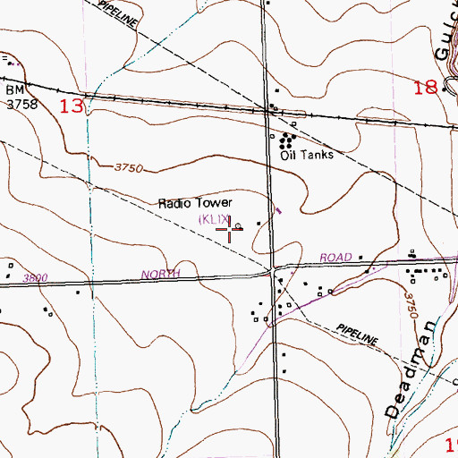 Topographic Map of KLIX-FM (Twin Falls), ID