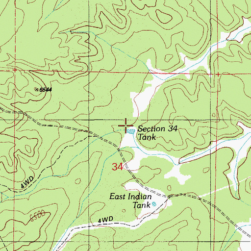 Topographic Map of Section Thirty-four Tank, AZ