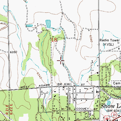 Topographic Map of Show Low High School, AZ