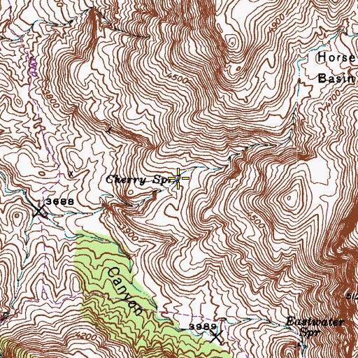 Topographic Map of Cherry Spring, AZ
