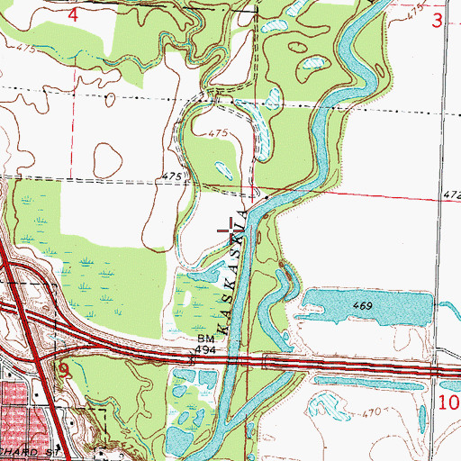 Topographic Map of Bear Creek, IL