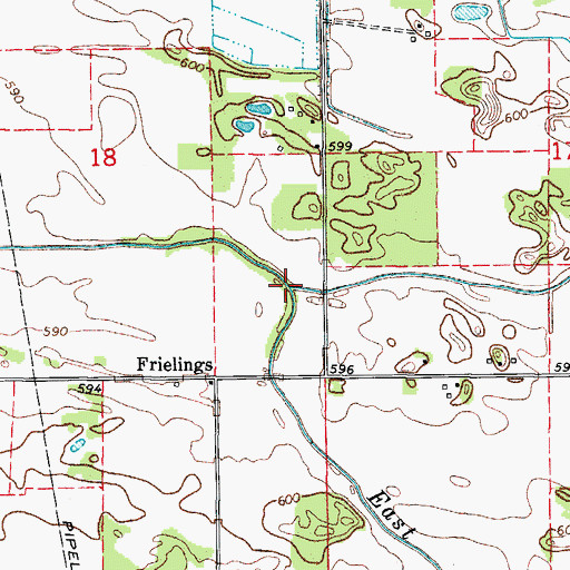 Topographic Map of North Bonfield Branch, IL