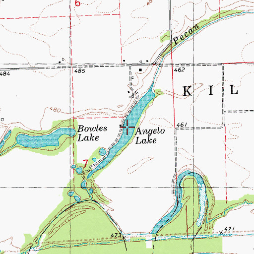 Topographic Map of Angelo Lake, IL