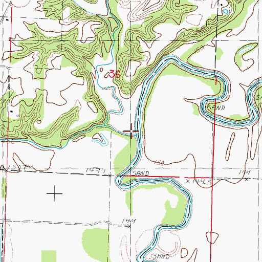 Topographic Map of Ash Creek, IL