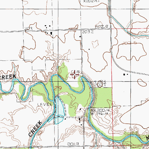 Topographic Map of Ash Grove Cemetery, IL