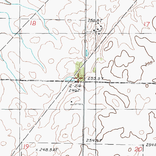 Topographic Map of Ashley School (historical), IL
