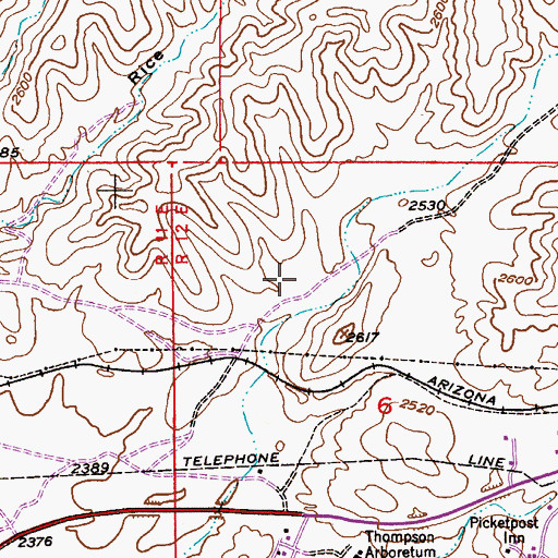 Topographic Map of Lower Railroad Spring, AZ