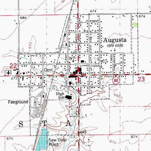Topographic Map of Augusta, IL