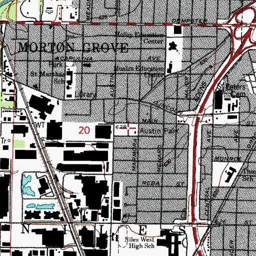 Topographic Map of Austin Park, IL