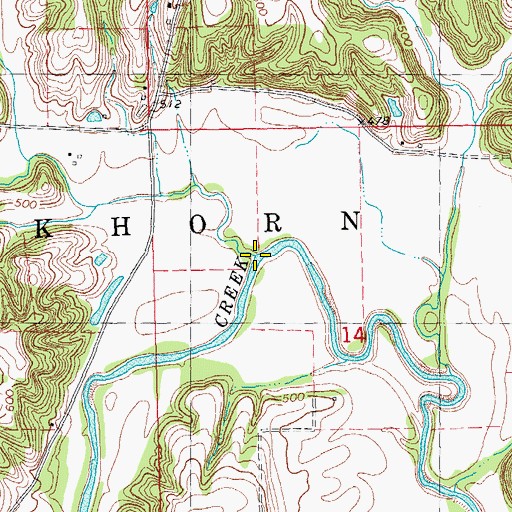 Topographic Map of Avery Branch, IL