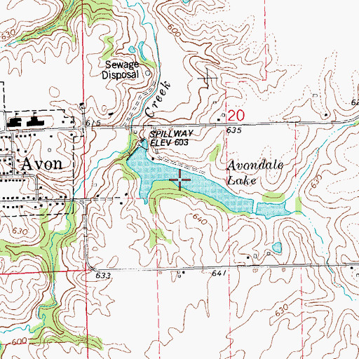 Topographic Map of Avondale Lake, IL