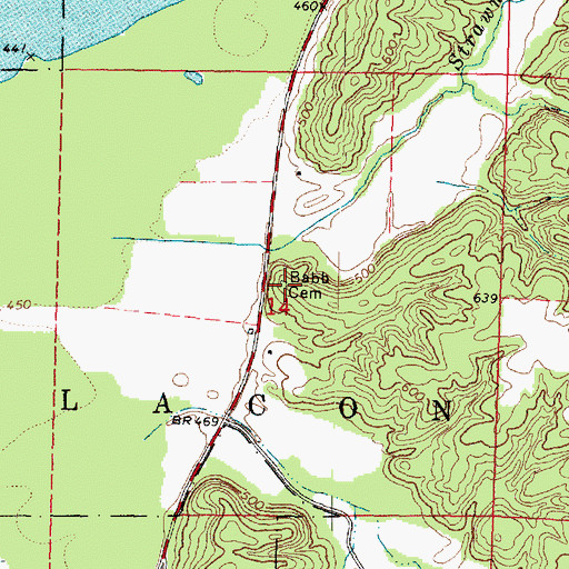 Topographic Map of Babb Cemetery, IL