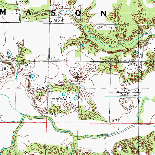 Topographic Map of Bailey Cemetery, IL