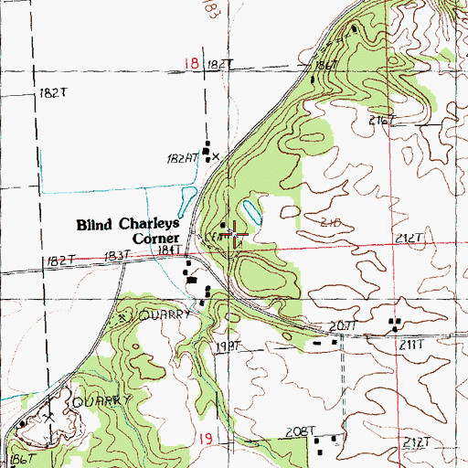 Topographic Map of Baker Cemetery, IL