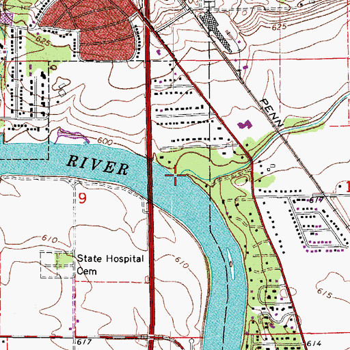 Topographic Map of Baker Creek, IL