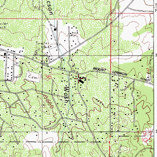 Topographic Map of Oracle Ridge School, AZ