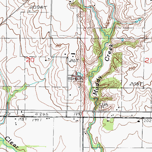 Topographic Map of Beals Cemetery, IL