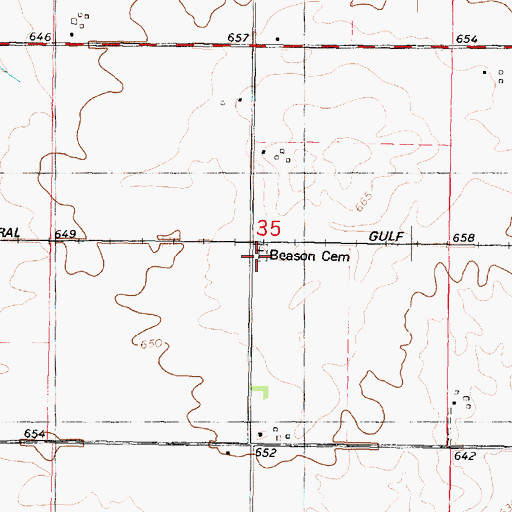 Topographic Map of Beason Cemetery, IL