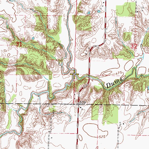 Topographic Map of Bee Branch, IL