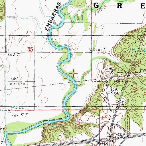 Topographic Map of Bell Branch, IL