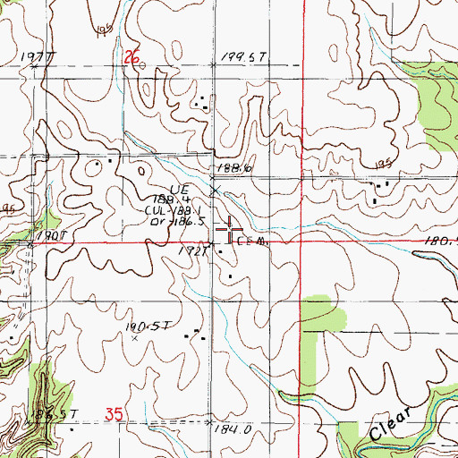 Topographic Map of Bell Cemetery, IL