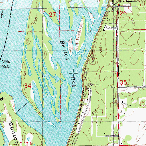Topographic Map of Benton Bay, IL