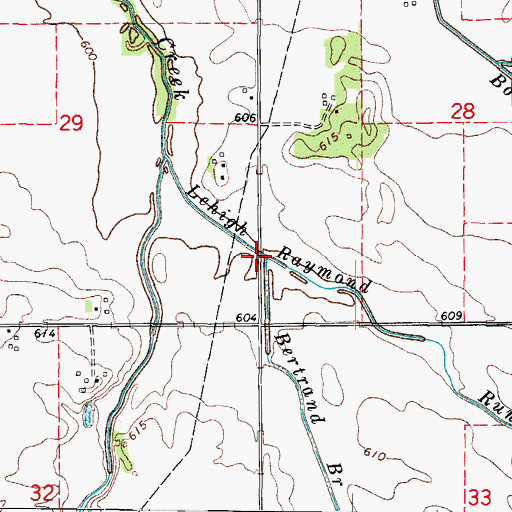 Topographic Map of Bertrand Branch, IL