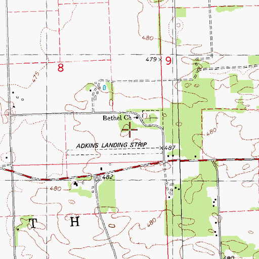 Topographic Map of Bethel Church, IL