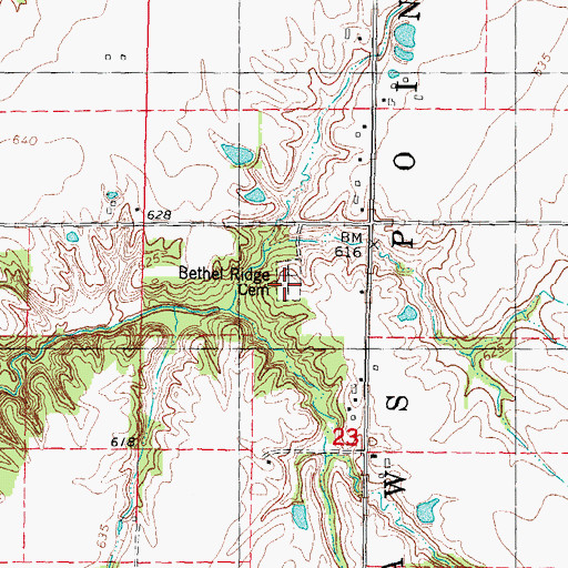 Topographic Map of Bethel Ridge Cemetery, IL
