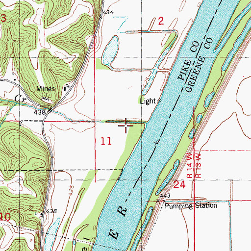 Topographic Map of Bettell Creek, IL