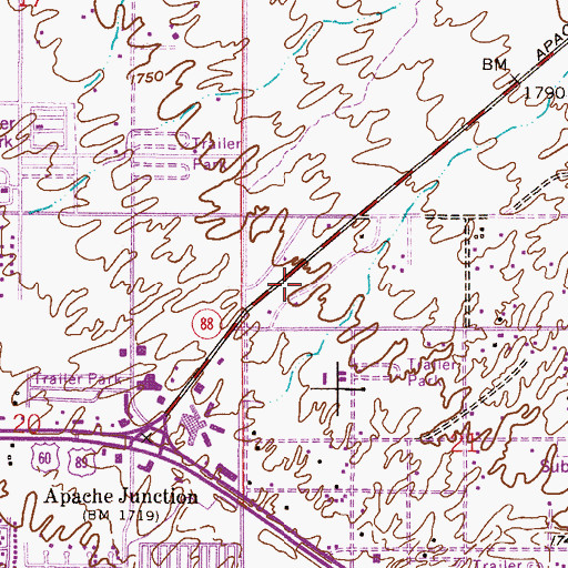 Topographic Map of Superstition Park East Number Two, AZ