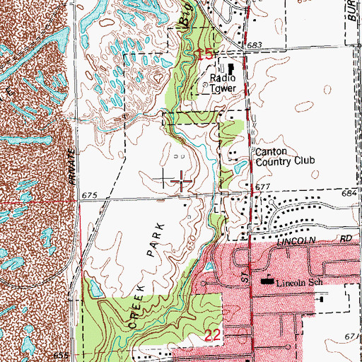 Topographic Map of Big Creek Park, IL