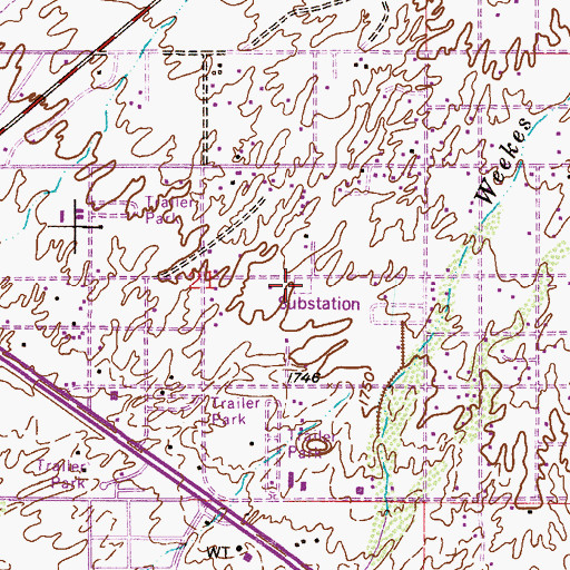 Topographic Map of Superstition Substation, AZ