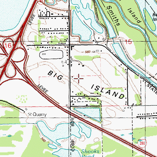 Topographic Map of Big Island, IL