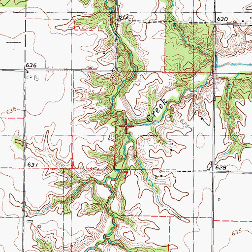 Topographic Map of Bills Creek, IL