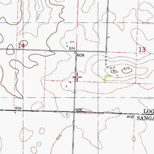 Topographic Map of Birks School (historical), IL