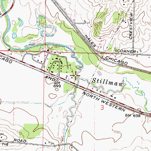 Topographic Map of Black Walnut Creek, IL