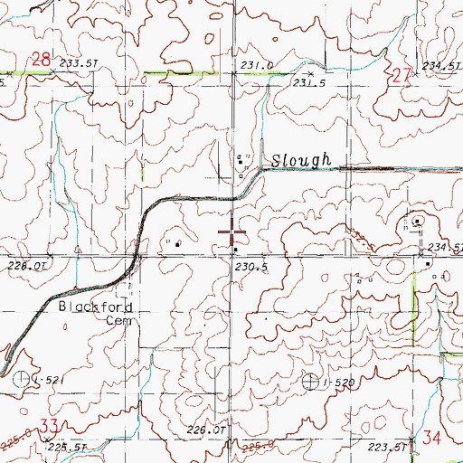 Topographic Map of Blackford School (historical), IL