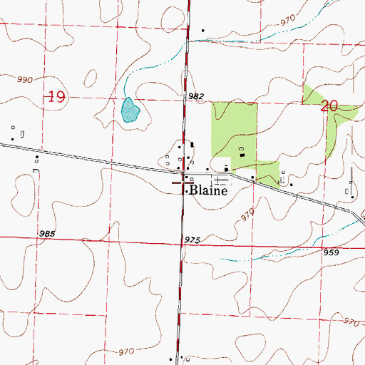 Topographic Map of Blaine, IL