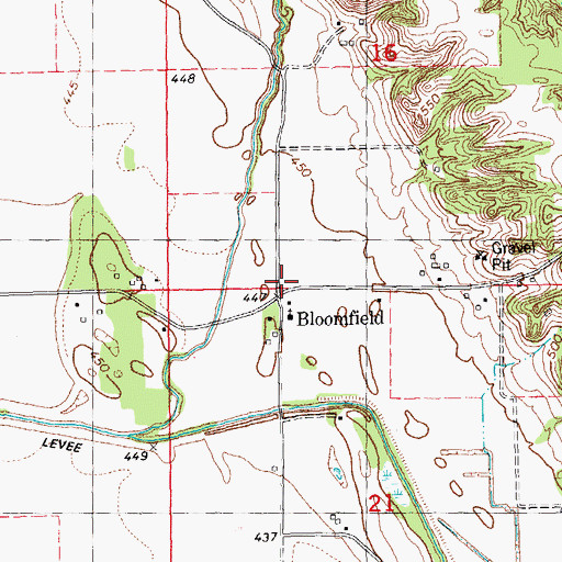 Topographic Map of Bloomfield School (historical), IL