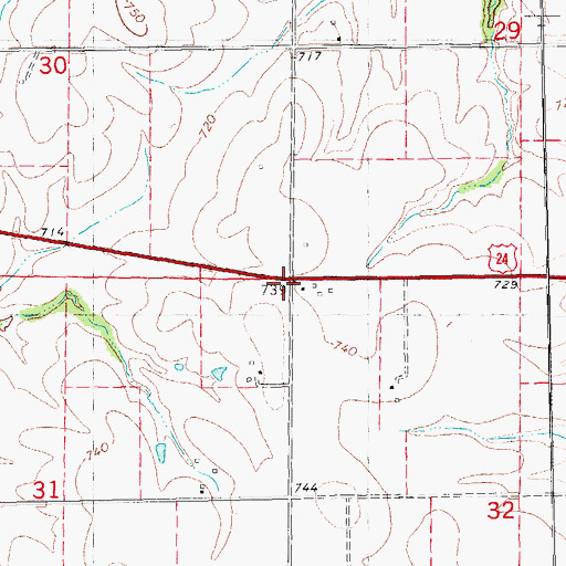 Topographic Map of Blue Stocking School (historical), IL